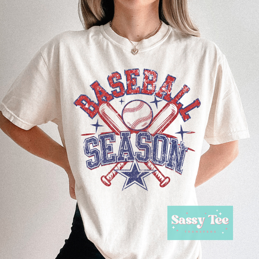 BASEBALL SEASON DISTRESSED VINTAGE **Preorder/Restock Ships in 5-10 biz days**