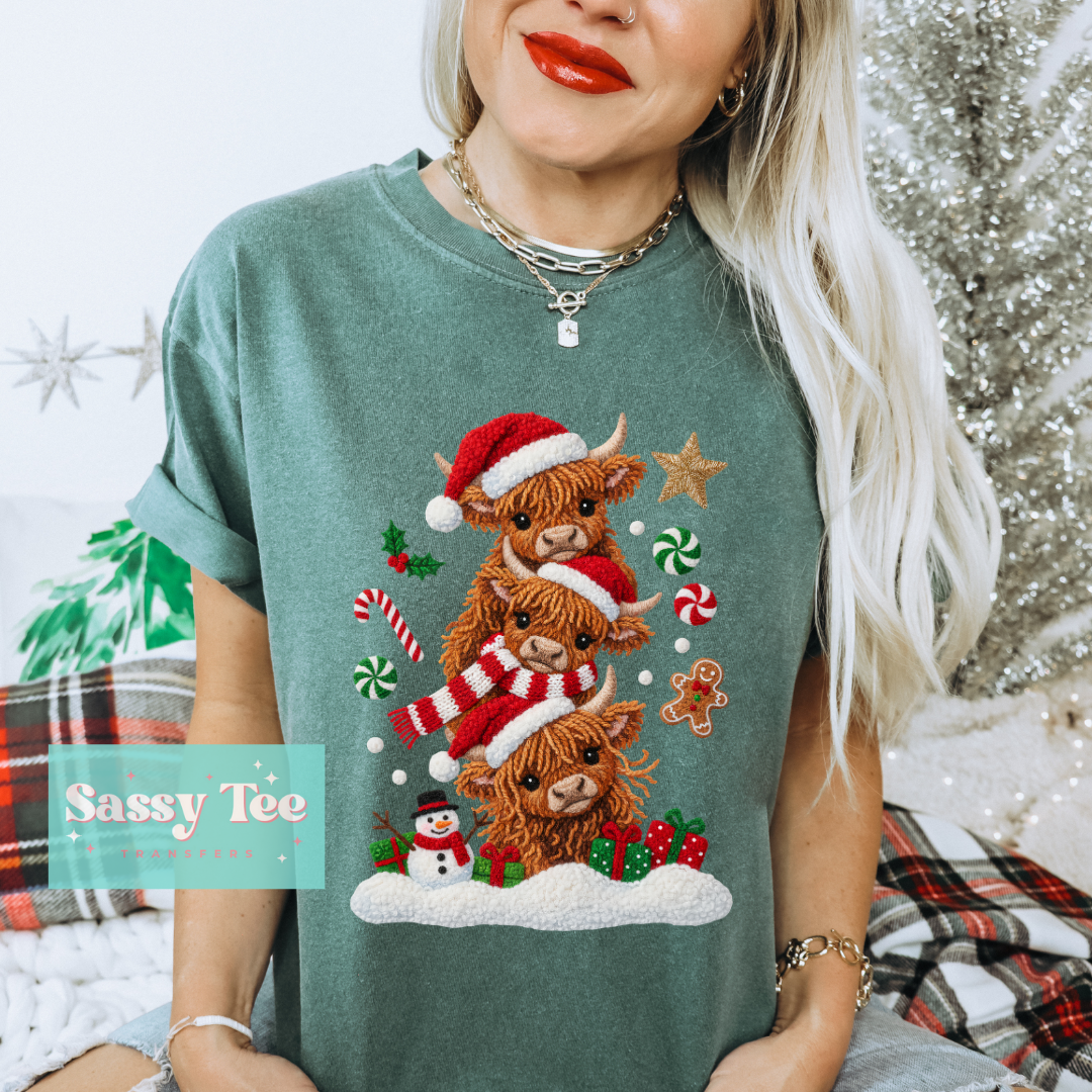 HIGHLAND COWS CHRISTMAS TREE FAUX YARN **Preorder/Restock Ships in 5-10 biz days**