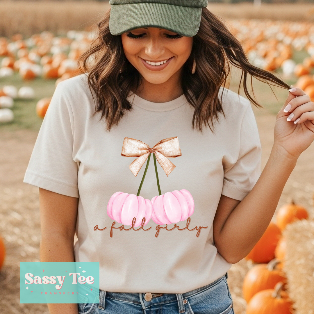 A FALL GIRLY PINK PUMPKINS BOW **Preorder/Restock Ships in 5-10 biz days**