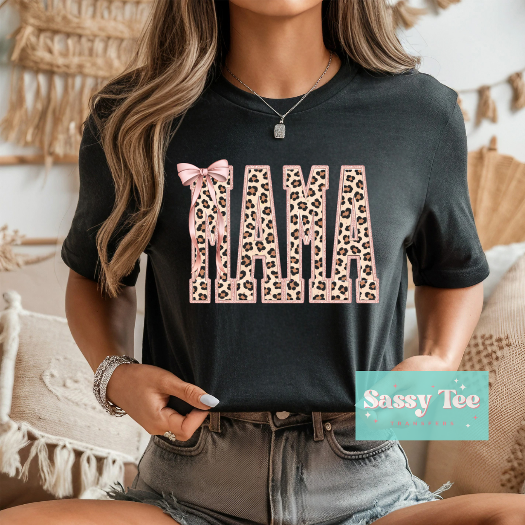 MAMA LEOPARD PINK COQUETTE BOW **Preorder/Restock Ships in 5-10 biz days**