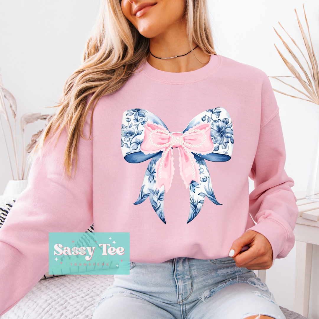 BLUE TOILE PINK BOW COQUETTE **Preorder/Restock Ships in 5-10 biz days**