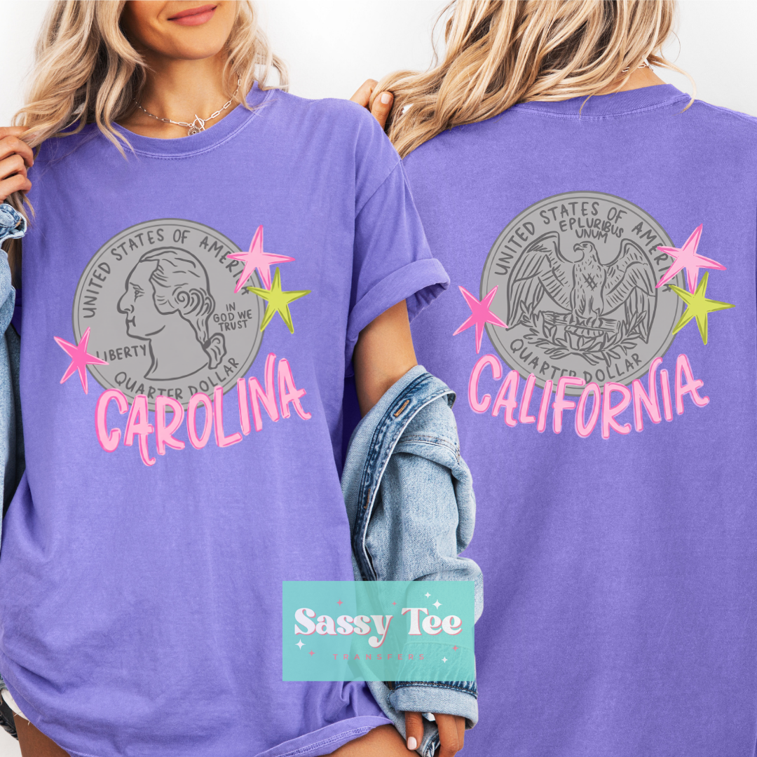 HEADS CAROLINA TAILS CALIFORNIA Front + Back SET **Preorder/Restock Ships in 5-10 biz days**