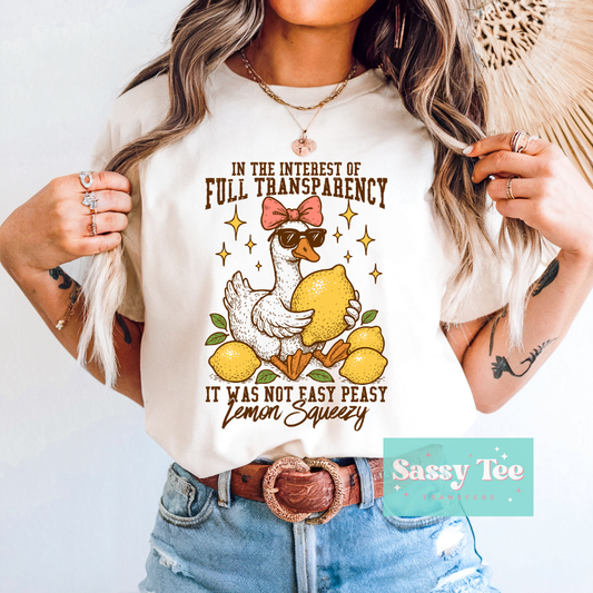 IN FULL TRANSPARENCY NOT EASY PEASY LEMONS **Preorder Ships in 5-10 biz days**