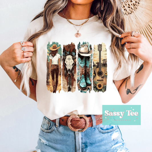 COWGIRL TURQUOISE GUITAR COUNTRY WESTERN **Preorder Ships in 5-10 biz days**