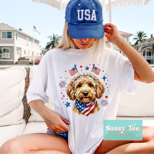 JULY FOURTH GOLDENDOODLE FAUX TEXTURE PAINT **Preorder/Restock Ships in 5-10 biz days**