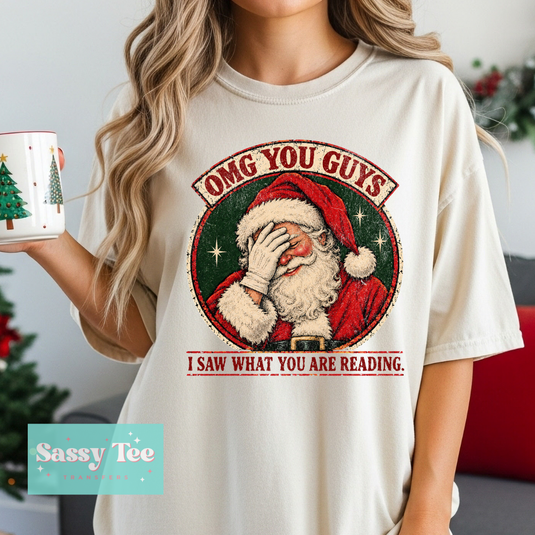 OMG YOU GUYS I SAW WHAT YOU'RE READING SANTA RED GREEN **Preorder/Restock Ships in 5-10 biz days**