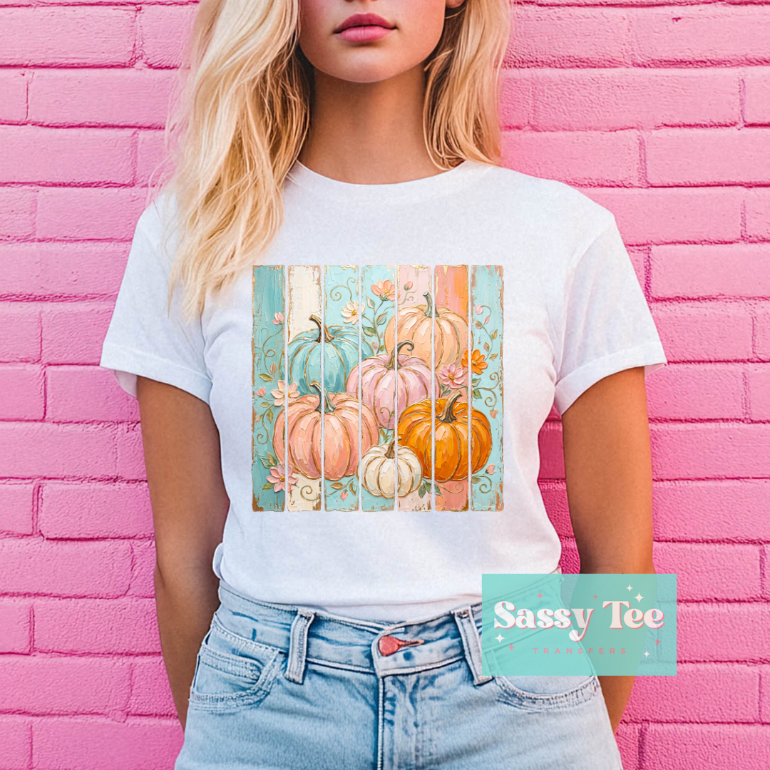 PUMPKINS FLORAL PINK MINT TEXTURE PAINT **Preorder/Restock Ships in 5-10 biz days**