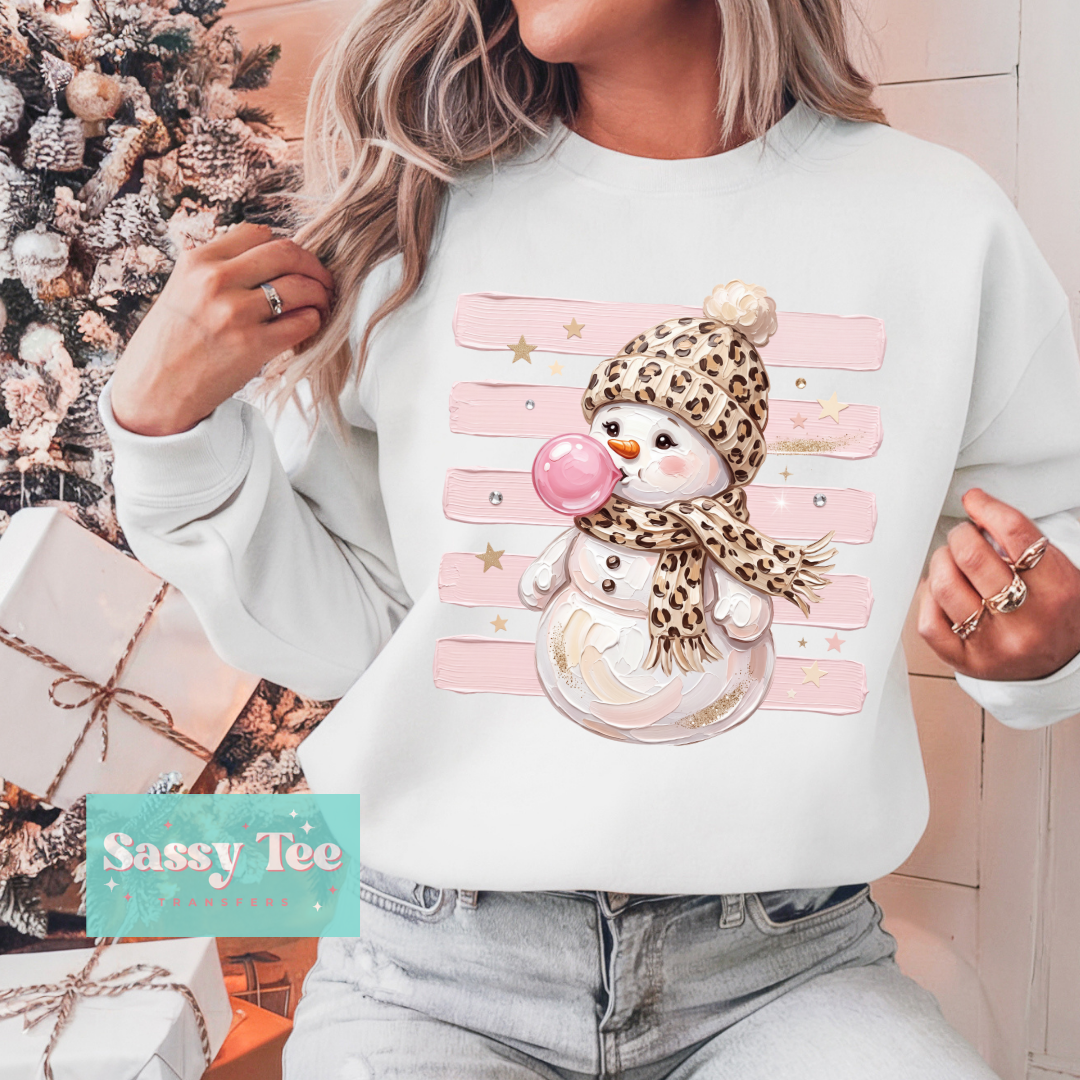 SNOWMAN PINK LEOPARD BUBBLEGUM PREPPY STRIPE FAUX TEXTURE PAINT **Preorder/Restock Ships in 5-10 biz days** •