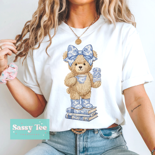 TEDDY BLUE TOILE BOOKS TEA **Preorder/Restock Ships in 5-10 biz days**