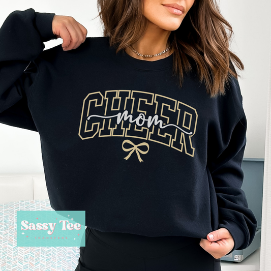 CHEER MOM GOLD BOW **Preorder/Restock Ships in 5-10 biz days**