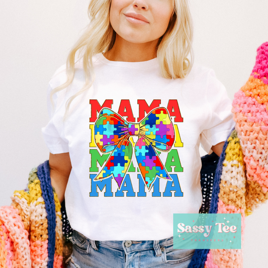 AUTISM AWARENESS MAMA BOW COQUETTE