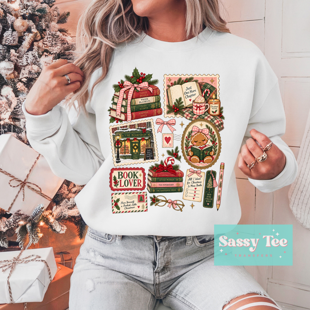 CHRISTMAS BOOK LOVER STAMPS **Preorder/Restock Ships in 5-10 biz days**