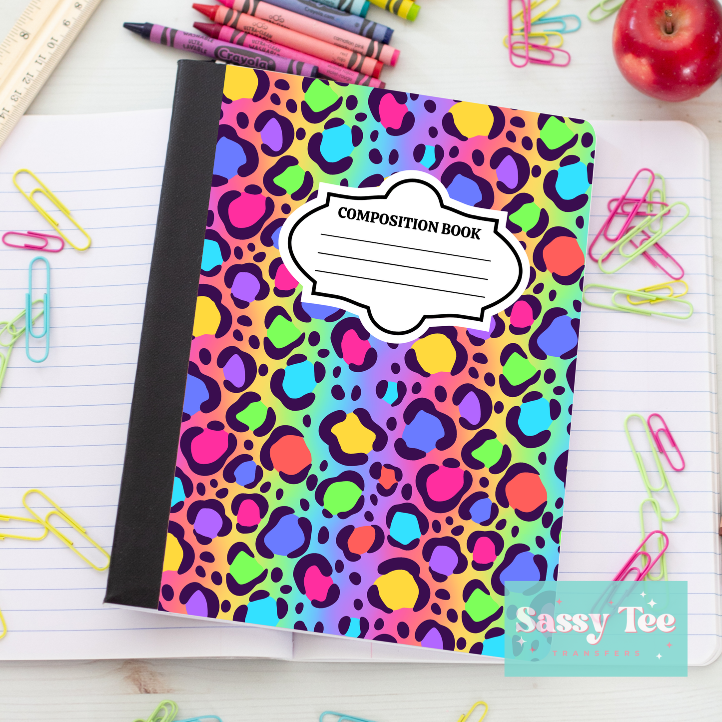 LEOPARD BRIGHT COLORS Peel + Stick Notebook Cover SET