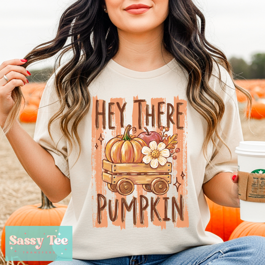HEY THERE PUMPKIN PREPPY STRIPES **Preorder/Restock Ships in 5-10 biz days**