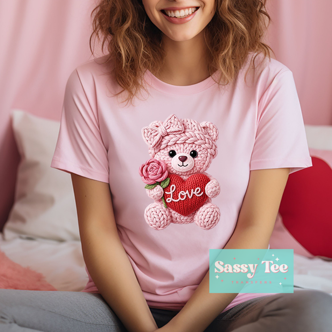 PINK LOVE TEDDY FAUX YARN **Preorder/Restock Ships in 5-10 biz days**