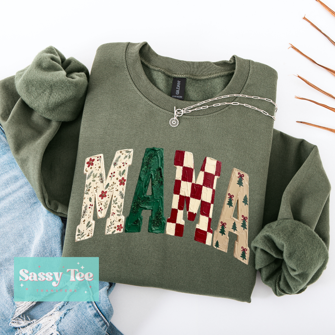 MAMA CHRISTMAS FAUX TEXTURED PAINT **Preorder/Restock Ships in 5-10 biz days**