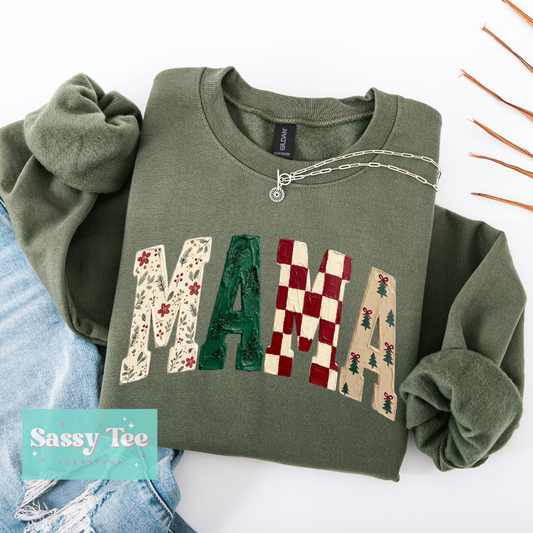 MAMA CHRISTMAS FAUX TEXTURED PAINT **Preorder/Restock Ships in 5-10 biz days**