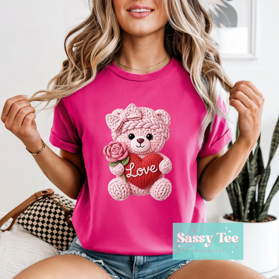 PINK LOVE TEDDY FAUX YARN **Preorder/Restock Ships in 5-10 biz days**