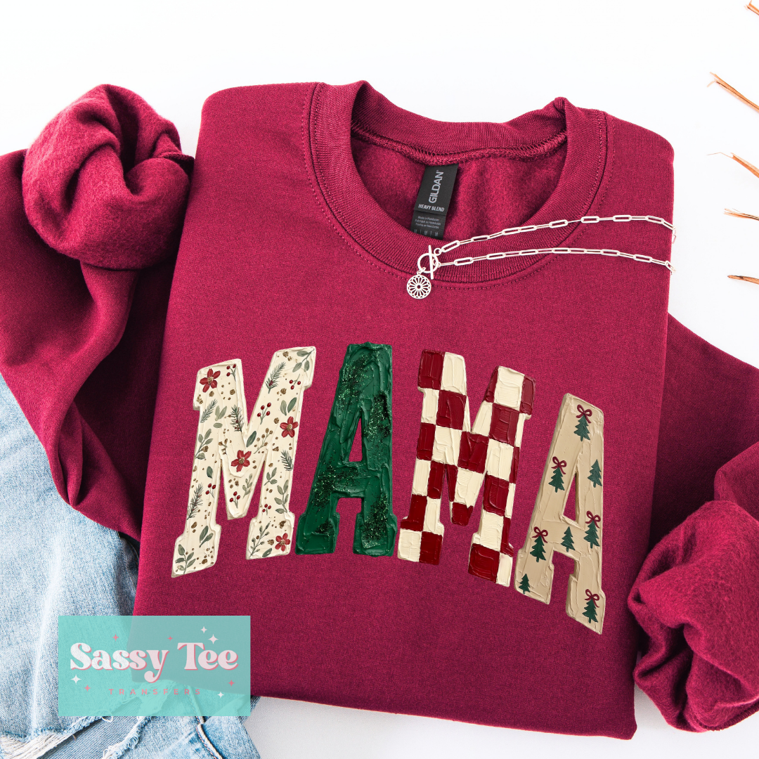 MAMA CHRISTMAS FAUX TEXTURED PAINT **Preorder/Restock Ships in 5-10 biz days**