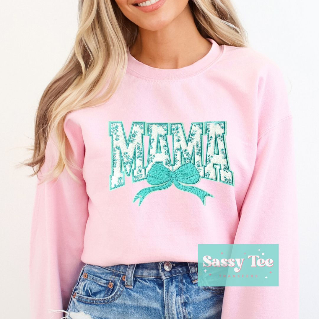 MAMA MINT FLORAL BOW COQUETTE PATCH