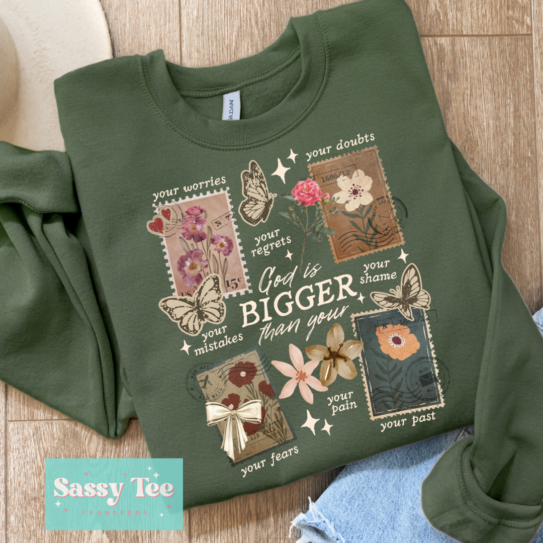 GOD IS BIGGER FLORAL BUTTERFLY STAMPS **Preorder/Restock Ships in 5-10 biz days**