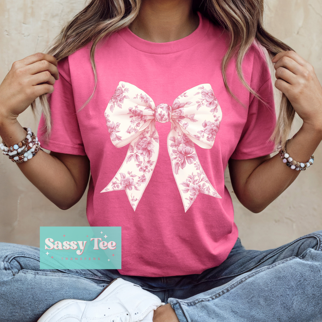 PINK TOILE BOW COQUETTE **Preorder/Restock Ships in 5-10 biz days**