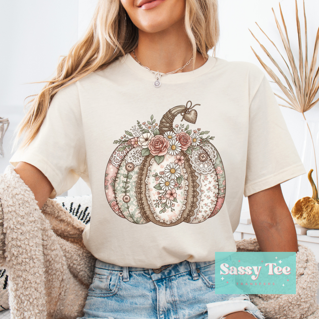ROSES PATCHWORK PUMPKIN **Preorder/Restock Ships in Est. 5-10 biz days**