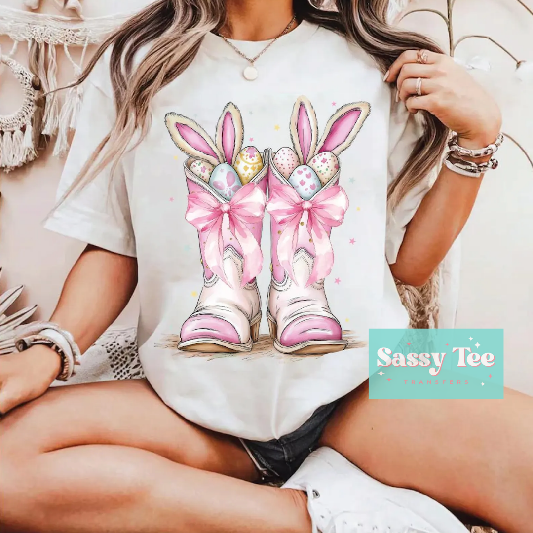 BOOTS BUNNY PINK BOW