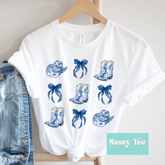 COWGIRL BLUE FLORAL TOILE COQUETTE