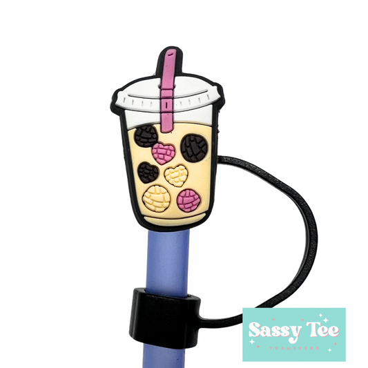 ICED COFFEE PINK STRAW TOPPER