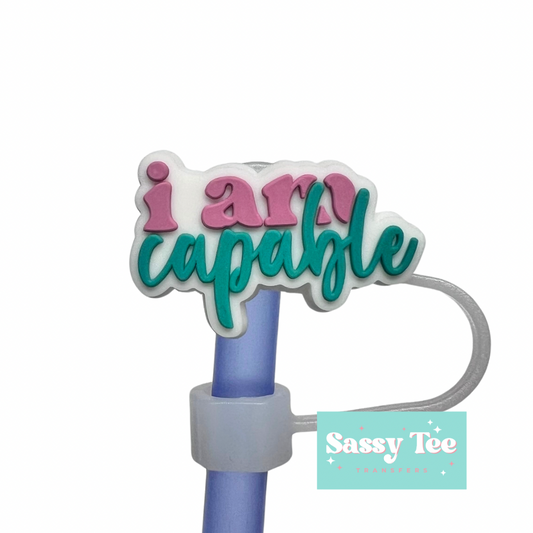I AM CAPABLE STRAW TOPPER