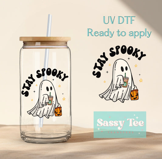 STAY SPOOKY GHOST PUMPKIN UV DTF DECAL *Starts shipping 7/1