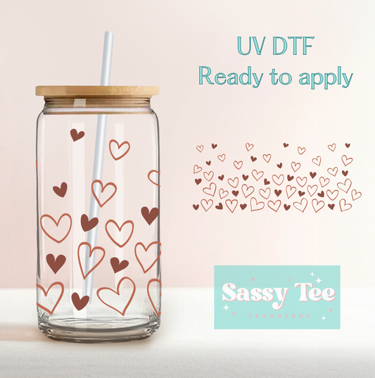 GOLD HEARTS UV DTF CUP WRAP **Ships in 5-9 biz days**