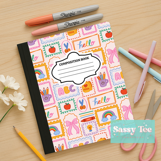 HELLO SCHOOL TEACHER FRAMES Peel + Stick Notebook Cover SET