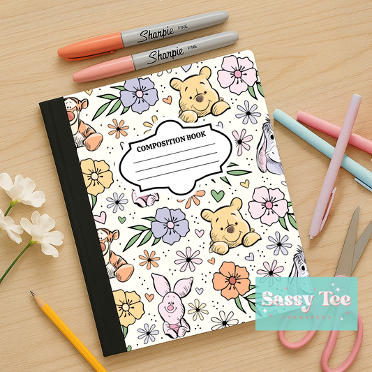 BEAR FRIENDS FLORAL FAVORITE Peel + Stick Notebook Cover SET
