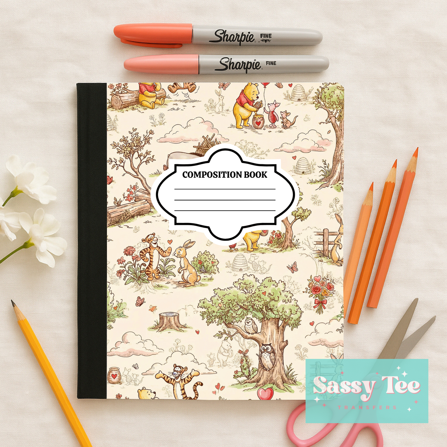 FAVORITE BEAR WOODS FRIENDS Peel + Stick Notebook Cover SET