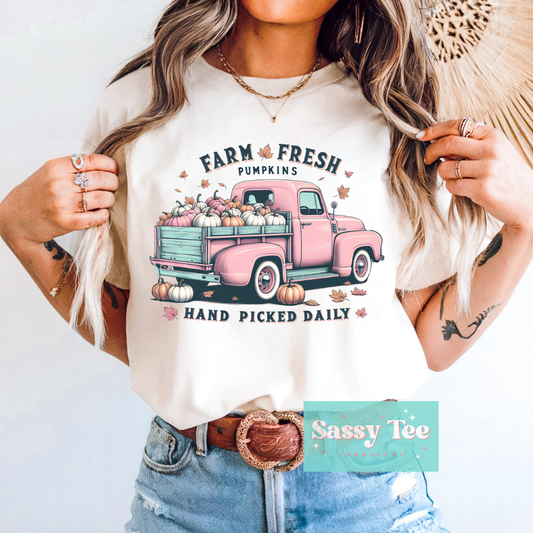 FARM FRESH PUMPKINS VINTAGE PINK WHITE **Preorder/Restock Ships in Est. 5-10 biz days**