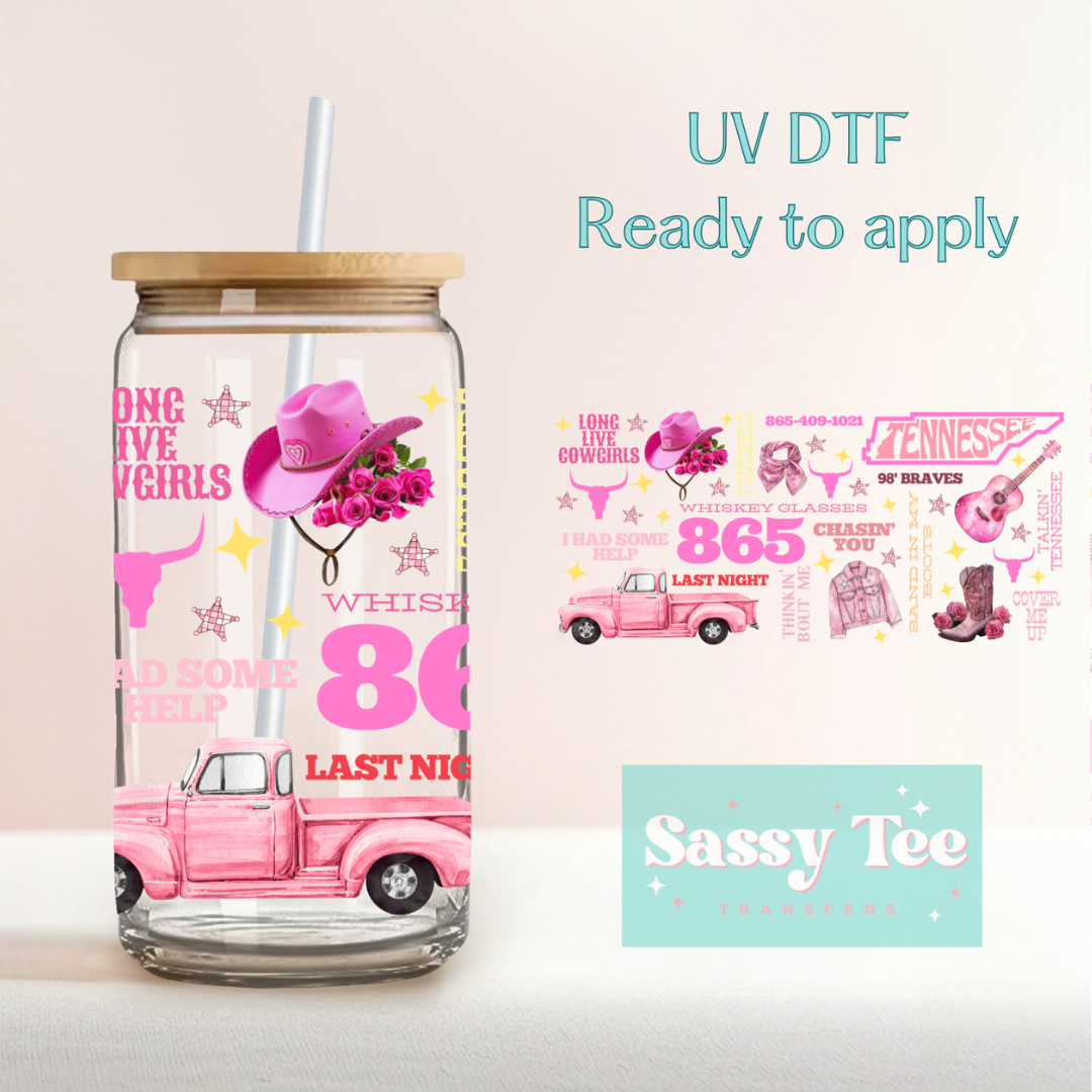PINK WALLEN FAVORITES *DOUBLE SIDED* UV DTF CUP WRAP **Preorder/Restock Ships in 5-10 biz days**