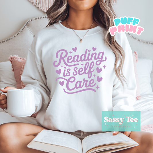 READING IS SELF CARE PURPLE - PUFF