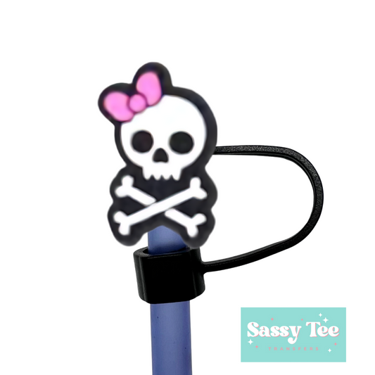 SKULL CUTE PINK  Straw topper