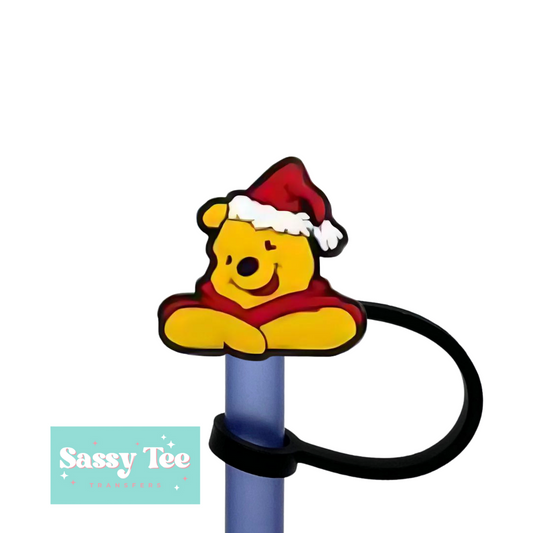 POOH SANTA CHRISTMAS STRAW TOPPER