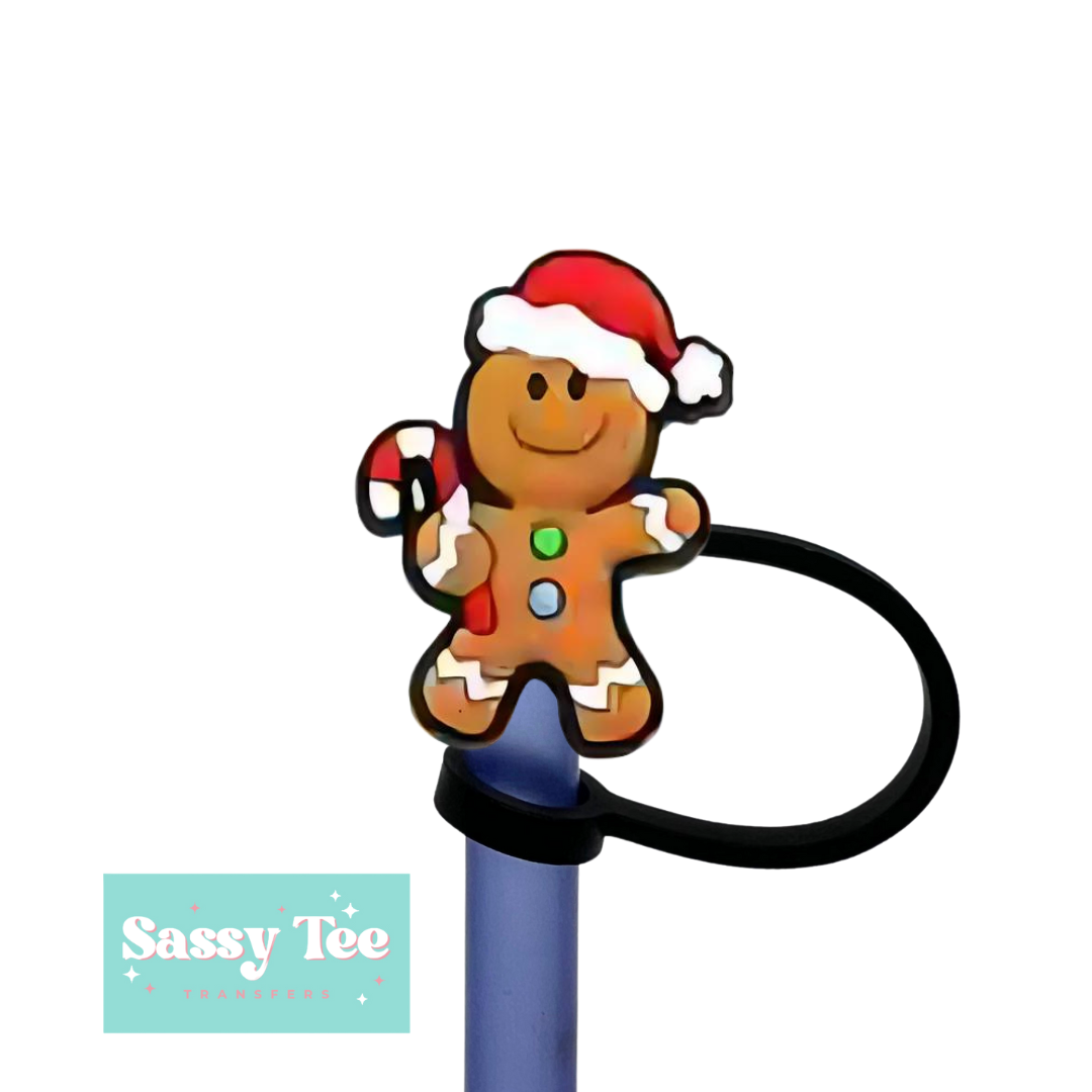 GINGERBREAD MAN CHRISTMAS STRAW TOPPER