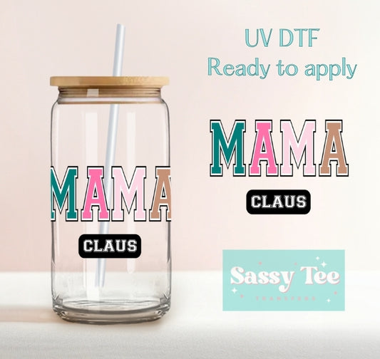 MAMA CLAUS - UV DTF Cup Decal