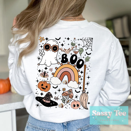 BOO HALLOWEEN GHOST - Front + Back options