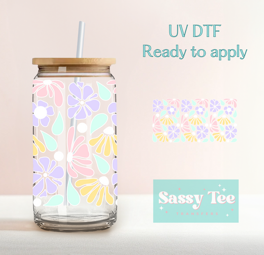 BOHO FLORAL PASTEL UV DTF CUP WRAP **Preorder Ships in 5-10 biz days**