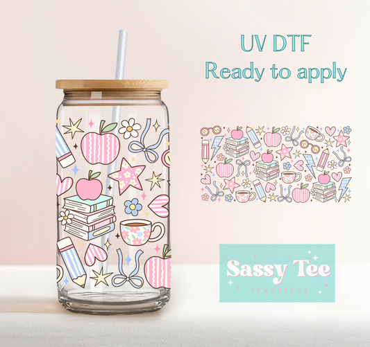 PREPPY SCHOOL BOWS UV DTF CUP WRAP **Preorder/Restock Ships in 5-10 biz days**