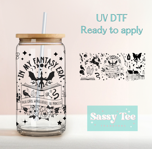 IN MY FANTASY ERA BOOK UV DTF CUP WRAP **Ships in 5-8 biz days**