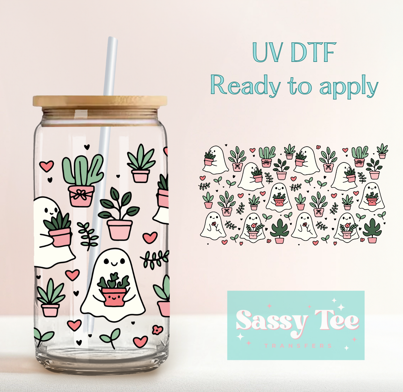 GHOST PLANT UV DTF CUP WRAP *Ships in 5-10 biz days