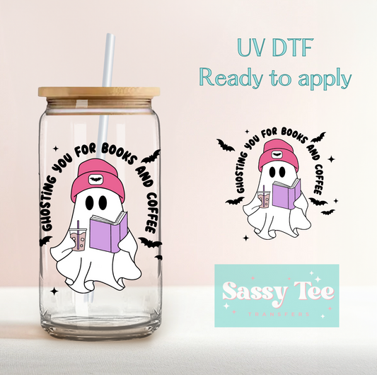 GHOSTING YOU BOOKS UV DTF CUP DECAL **Restock Preorder Ships in 5-10 biz days**