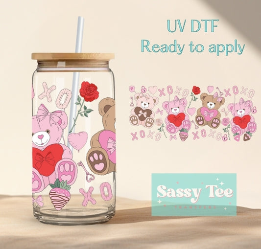 TEDDY VALENTINE UV DTF cup wrap